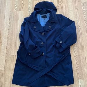 London Fog 3X navy rain trench coat
